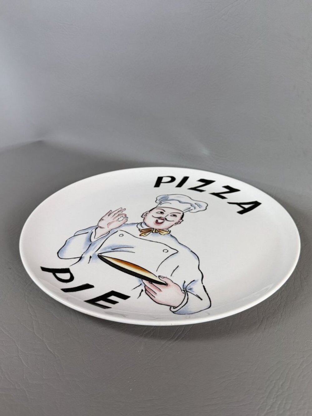 Vintage Chase Import Pizza Pie Ironstone Plate 13.5" MCM Retro Chef Kitchen Deco - Picture 12 of 14